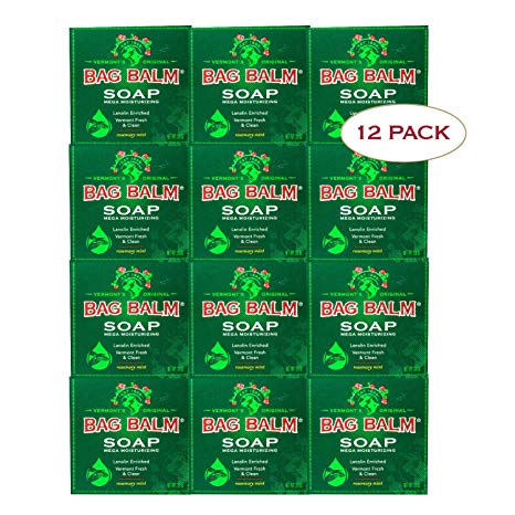 Vermont's Original Bag Balm Mega Moisturizing Soap 12 Pack 3.9 oz | Made in Vermont!