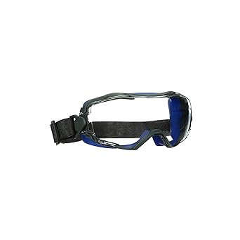 3M GoggleGear 6000 Series, GG6001NSGAF-BLU, Blue Shroud, Neoprene Strap, Scotchgard Anti-Fog Coating, Clear AF-AS Lens