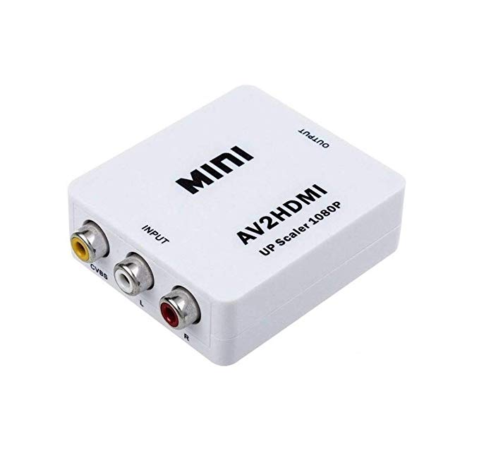 GIPTIP Mini Composite AV RCA to HDMI Video Converter Adapter Full HD 720/1080p UP Scaler AV2HDMI for HDTV Standard TV Converter