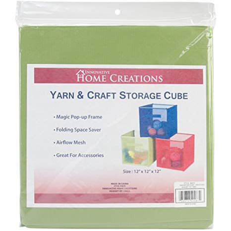 Yarn & Craft Storage Cube 12"X12"X12"-Lime Green