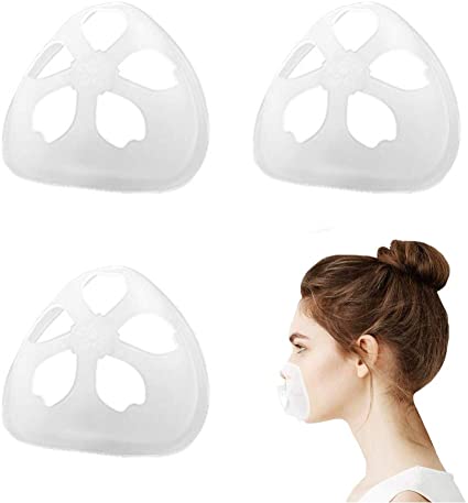 Jolik(6 Pcs) Face Msk Inner Support Frame Homemade Cloth Msk Cool Silicone Bracket More Space for Comfortable Breathing Washable Reusable 5 ASIN (White)