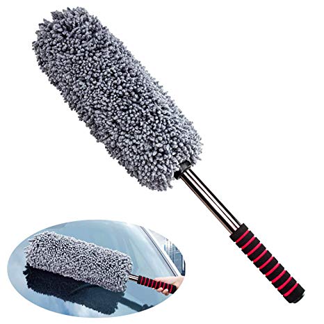 Lecone Car Duster, Multipurpose Microfiber Duster with Long Unbreakable Extendable Handle, Lint Free Vehicle Cleaning Kit for Interior & Exterior Use