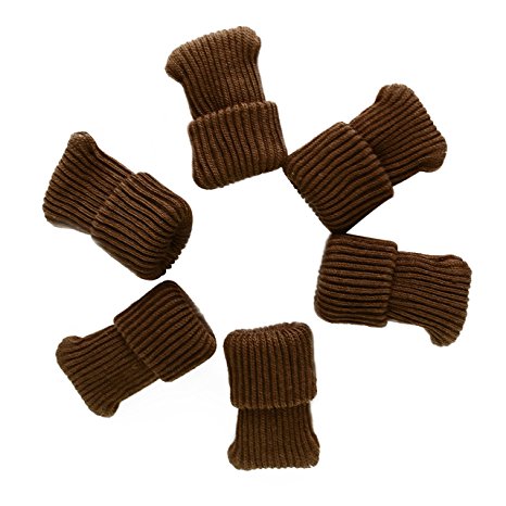 CoZroom 20pcs Chair Legs Floor Protector Furniture Socks,Chair Socks Brown Color Made of Knitting Wool for Furniture (Brown Color)