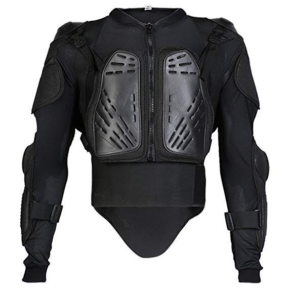 Texpeed Men's MX Motorbike Enduro Body Armour and Back Protector, Black, 3XL