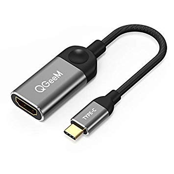 USB C to HDMI Adapter 4K 30Hz Cable, QGeeM USB Type-C to HDMI Adapter [Thunderbolt 3 Compatible] MacBook Pro 2018/2017, Samsung Galaxy S9/S8, Surface Book 2, Dell XPS 13/15, Pixelbook More