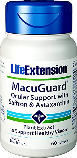 Life Extension MacuGuard Ocular Support with Saffron & Astaxanthin, 60 Softgels