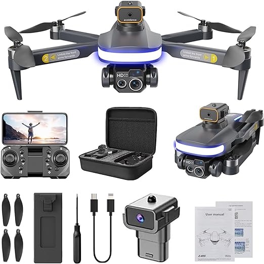 WiFi FPV Drone with 4K HD Camera Altitude Hold Mode Foldable RC Drone Quadcopter Circle Fly, Route Fly, Altitude Hold, Headless Mode