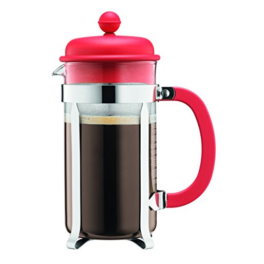 Bodum 1918-137B Caffettiera Coffee Maker, 8 Cup/1.0 L/34 oz, Red