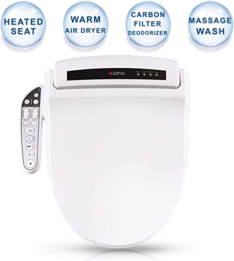 Lotus Smart Bidet ATS-909 FDA Registered, Function(Constipation Relief) Heated Seat, Temperature Controlled Wash, Warm Air Dryer, Easy DIY Installation, Made in Korea