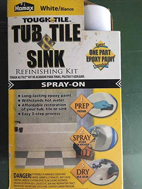 Tub and Tile Refinishing Kit, White, 32 oz, Aerosol, Tough as Tile Kit