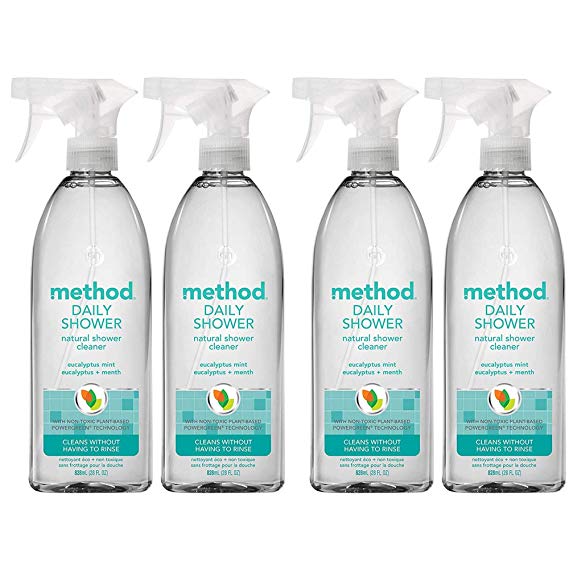 Method Naturally Derived Daily Shower Cleaner Spray, Eucalyptus Mint, 28 Ounce (4 pack)