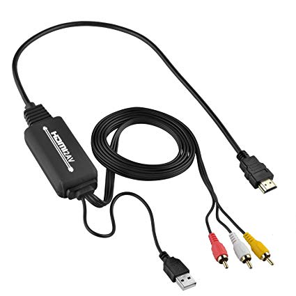 Foscomax HDMI to RCA, HDMI to AV 3RCA CVBs Composite Video Audio 1080P Converter Cable Supports PS4, Apple TV, Xbox, VHS, Blue-Ray DVD, Laptop