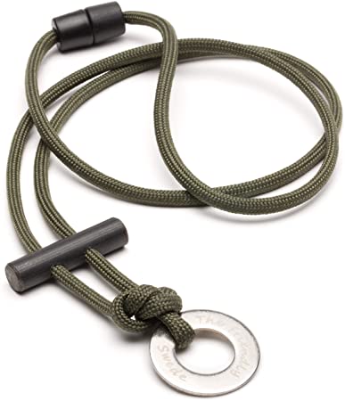 The Friendly Swede Paracord Fire Starter Survival Necklace - Ferro Rod Flint and Steel Necklace