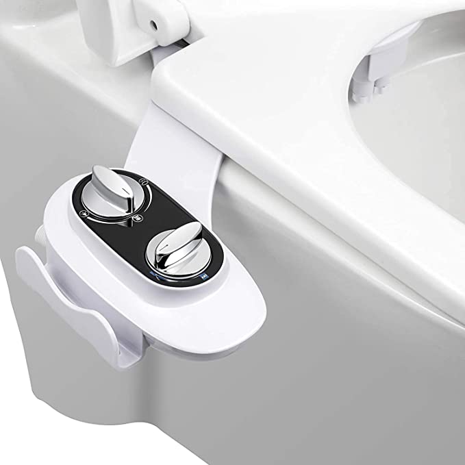 Toilet Attachment,PowerDoF EB5800 Self Cleaning Nozzle Fresh Water Non-Electric Mechanical Bidet Toilet Seat Attachment