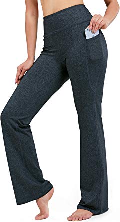 28"/30"/32"/34" Inseam Women's Bootcut Yoga Pants Long Bootleg High-Waisted Flare Pants with Pockets