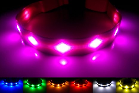 GoDoggie-GLOW - USB Rechargeable LED Dog Safety Collar - Improved Dog Visibility & Safety - 7 Colors & 5 Sizes - Super-Bright LED's Glow & Flash - Connects to Devices to Recharge - No Batteries Required - Great Fun & Improved Dog Visibility & Safety