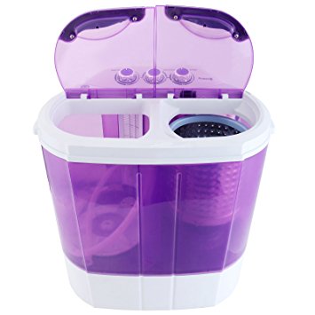 YHG Purple Electric Mini Portable Compact 8-9lbs Capacity Washing Machine Washer Spin Dryer Laundry