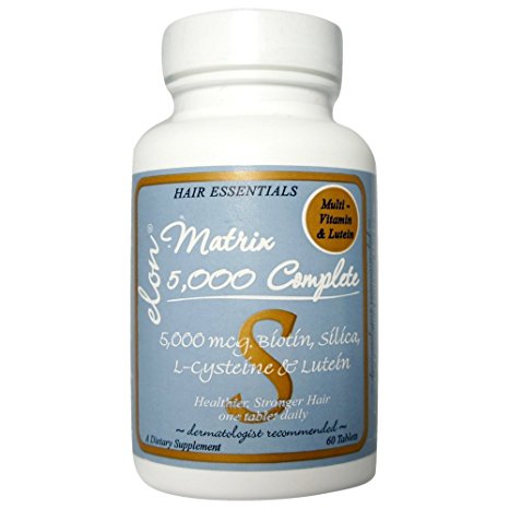 Elon Matrix 5000 Complete Biotin Supplement for hair growth w/Multivitamin 60 ea (Pack of 2)