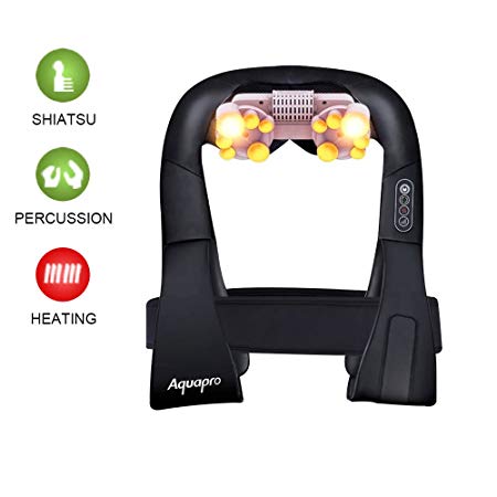 Back Neck and Shoulder Massager Shiatsu with Heat Hands Free Belt Deep 3D Tissue Kneading Cordless Massagers for Neck and Shoulder Back Pain Relief, Rechargeable Full Body Massage for Anywhere