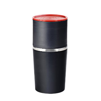 Coffee Travel Mug, Yona Portable All-in-one Coffee Maker Tumbler Hand Mill Grinder Dripper---Black