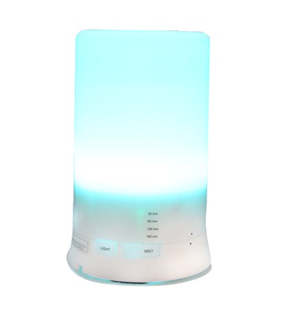 Sungwoo 100ml Aromatherapy Essential Ultrasonic Aroma Diffuser Air Mist Purifier with 4 Times Settings Changes and 7 Colors LED Light for Home Office