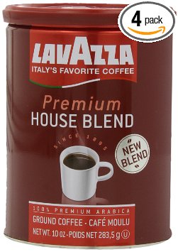 Lavazza Premium House Medium Roast  Blend Coffee 10-Ounce Pack of 4