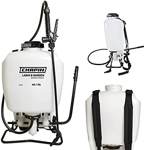 Chapin 60114 4-Gallon Poly Backpack Sprayer with 3-Stage Filtration System for Fertilizers, Herbicides, Weed Killers and Pesticides