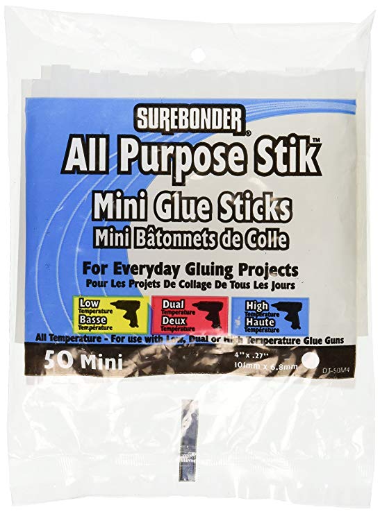 All Purpose Stik Mini Glue Sticks-.28"X4" 50/Pkg