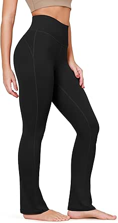 ODODOS Cloud Feeling Straight Leg Pants with Back Pocket for Women, High Waist Casual Lounge Yoga Pants- 28" / 30" Inseam