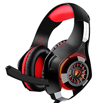 PS4 Gaming Headset,Over-ear Headphones with Mic for Playstation 4,Xbox one,PC,Laptop,Tablet, Mobile Phones-Red