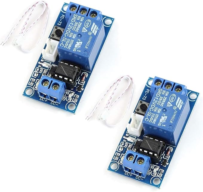 HiLetgo 2pcs 12V Single Bistable Self-Locking Relay Module Push to Start and Stop