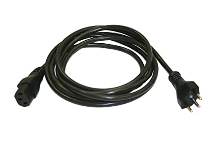 Interpower 86286110 Brazil Cord Set, NBR 14136 Plug Type, IEC 60320 C13 Connector Type, Black Plug Color, Black Cable Color, 10 Amps, 250 VAC Voltage, 2.5 m Length