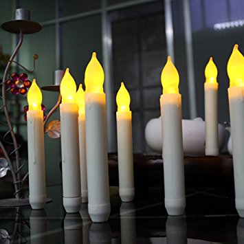 Topstone Battery-powered Flameless LED Tealight Candles for Wedding Gift for Brides, Votive Holder, Christmas Stuffers - (Set of 12) (Led Taper Candle)
