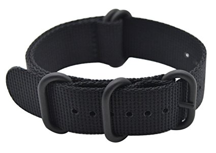 ArtStyle Watch Band with Thick Nylon Material Strap and High-End Black Buckle (Matte Finish)