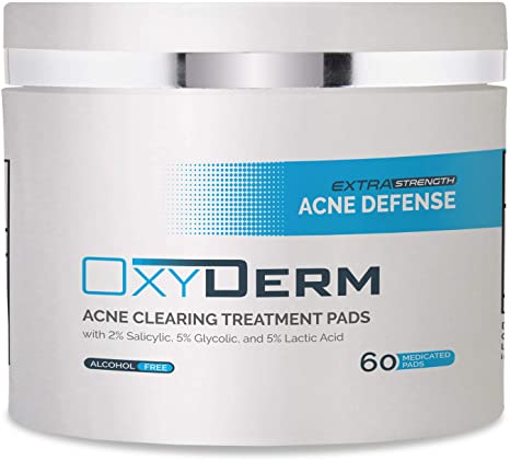 Acne Clearing Treatment Pads- Exfoliating Chemical Peel Pads, Eliminates Acne Causing Bacteria. Clears Away Clogged Pores, Oily Skin & Cystic Breakouts. Contains Salicylic, Glycolic & Lactic Acid.
