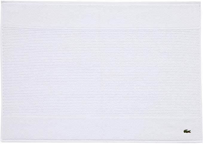 Lacoste Legend Towel, 100% Supima Cotton Loops, 650 GSM, 21"x31" Tubmat, White