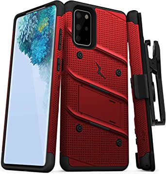 ZIZO Bolt Series for Galaxy S20 Plus Case with Kickstand Holster Lanyard - Red