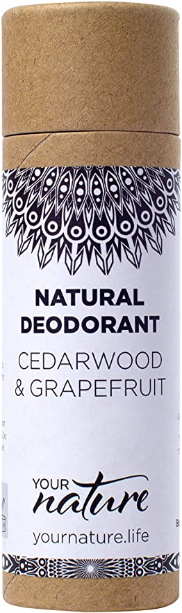 Natural Deodorant Stick, Plastic Free, Aluminium Free, Cruelty Free, Eco Friendly, Handmade in the UK for Women & Men (Cedarwood & Grapefruit)