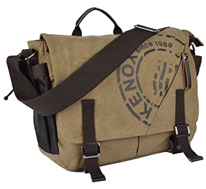 Kenox Canvas Crossbody Messenger Bag Laptop Case Backpack