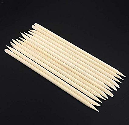 4.3 Inch Orange Wood Sticks Cuticle Pusher Remover Nail Art Manicure Pedicure Tool,Pack of 50