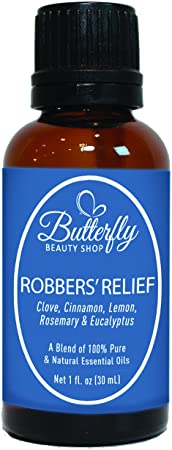 Robbers' Relief: 30mL. (Compare to Thieves by Young Living). A Powerful & Therapeutic Combination of 5 Essential Oils: Clove, Cinnamon, Lemon, Rosemary & Eucalyptus