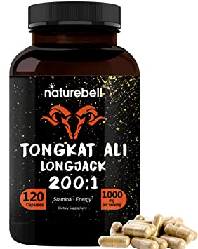 Long Jack Extract as Tongkat Ali 200:1, 1000mg Per Serving, 120 Capsules, Supports Energy, Stamina and Immune System for Men and Women, No GMOs