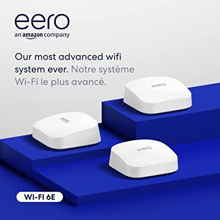 Introducing Amazon eero Pro 6E tri-band mesh Wi-Fi 6E system, with built-in Zigbee smart home hub (3-pack)