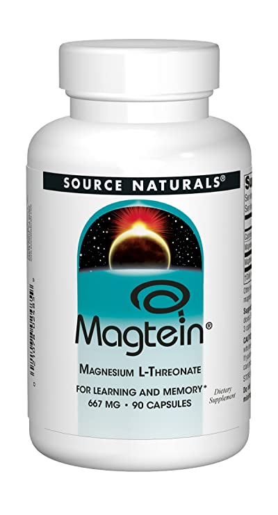 Source Naturals Magtein Magnesium L-Threonate, For Learning and Memory, 667 mg (90 capsules)