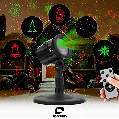 Christmas Decorative Projector Laser Lights - Diateklity (2017 New Design) Outdoor and Indoor Laser Light for Christmas, Party, House and Garden Decorations, IP65 Waterproof With RF Wireless Remote