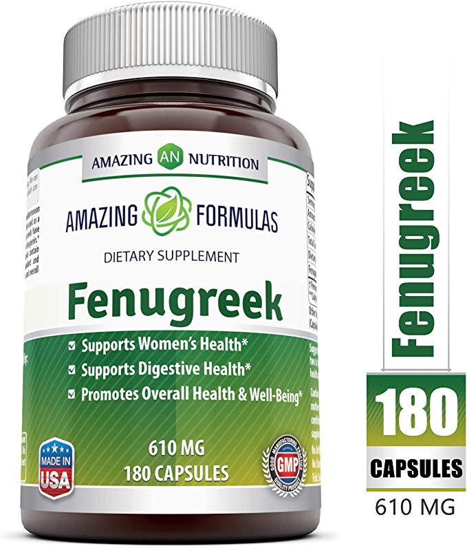 Amazing Formulas Fenugreek Seed Supplement 610 Mg 180 Veggie Caps