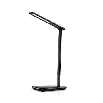 Ominihome Desk Lamp Dimmable Aluminum Reading Lamp with Auto Timer, USB Charging Port, 4 Light modes, Eye-care Black Task Lamp,for Office, Bedroom, College, Back-to-school