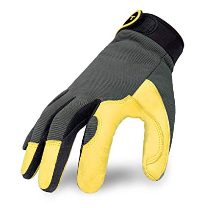 Intra-FIT General Work Gloves, Genuine Deerskin Construction Gloves,Soft, Improved Dexterity, Durable, Excellent for Labor protection, Mechanical, Construction, Automobile, Agriculture (Large, 1pair)