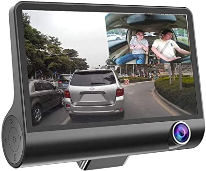 1080P 170°Wide Angle,4" Dual Lens HD Car DVR Rearview Video Dash Cam Recorder Camera LCD Screen G-Sensor, WDR, Parking Monitor, Loop Recording, Motion Detection