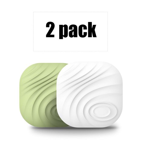 Lauco Mini Bluetooth Smart Anti-lost Tag Nut Find 3, GPS Locator, Item Finder, Key Pet Wallet Bag Tracker with Bi-directional Alarm for IOS and Android System, 2-Pack (White and Green)